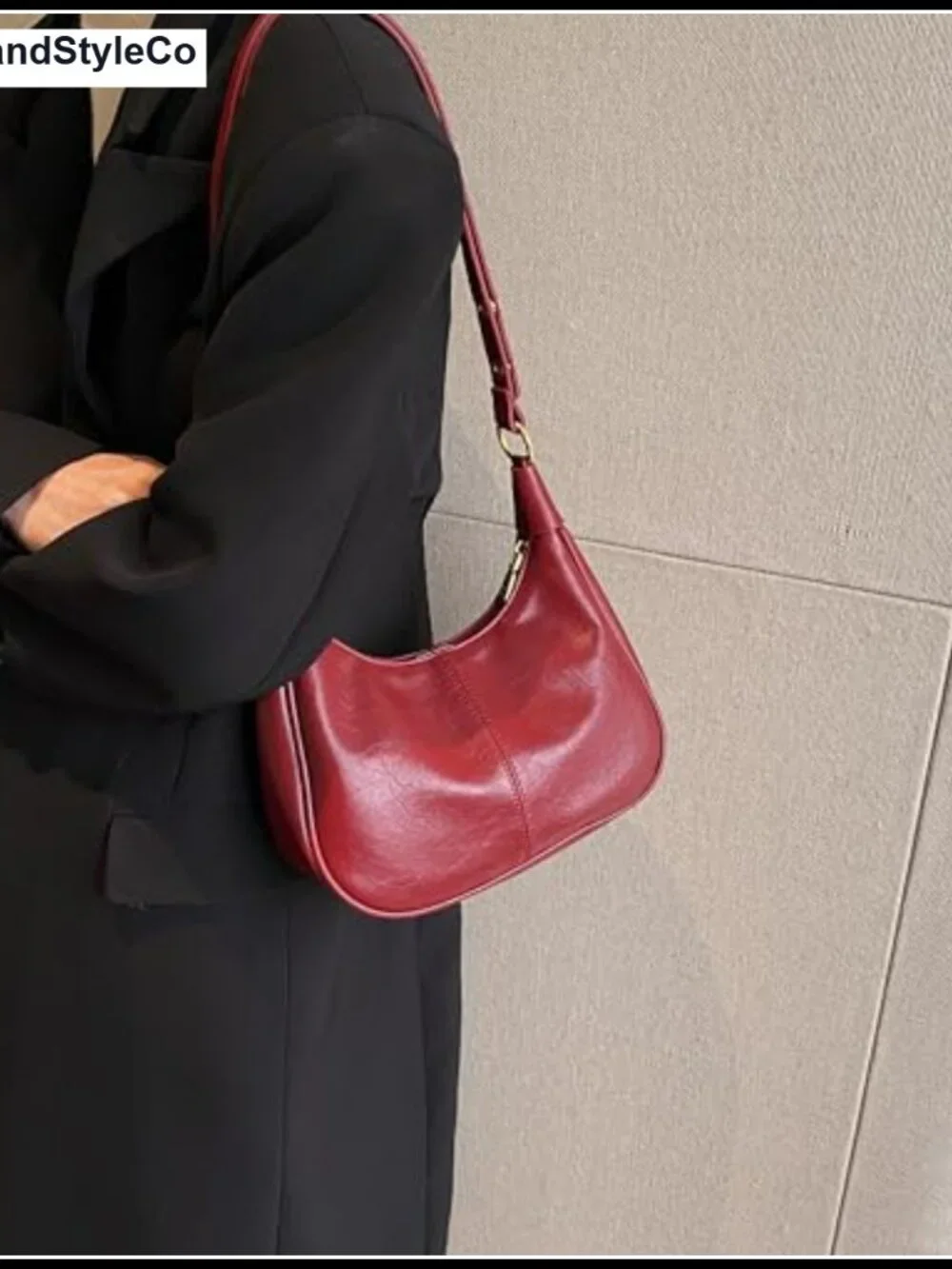 Faux Leather Hobo Bag Adjustable Strap Women Handbag Purse